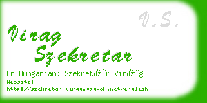 virag szekretar business card